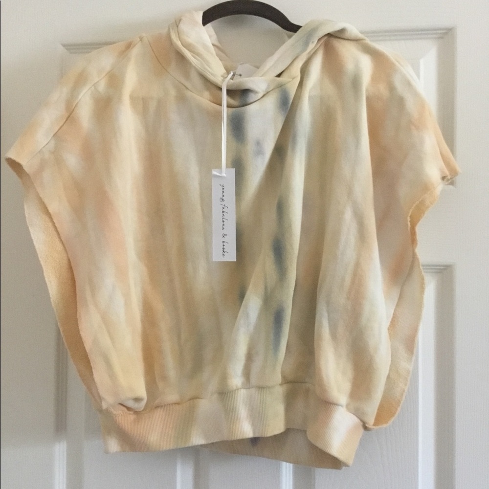 Young Fabulous & Broke Carla Cutoff Hoddie Tie Dye